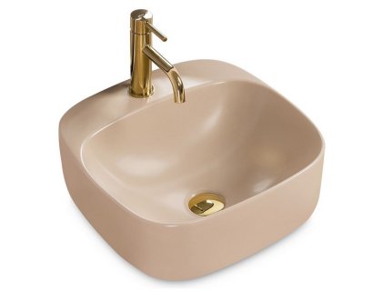Купити Умывальник раковина REA LUIZA 42 BEIGE MAT накладной бежевый матовый