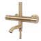 Купити Душевая штанга с верхним душем REA LUNGO BRUSHED GOLD золото с термостатом и изливом