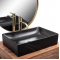 Купити Умывальник раковина REA INGA BLACK MARBLE MAT накладной черный матовый
