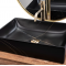 Купити Умывальник раковина REA INGA BLACK MARBLE MAT накладной черный матовый